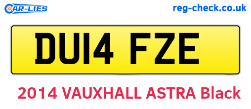 DU14FZE are the vehicle registration plates.