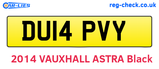 DU14PVY are the vehicle registration plates.