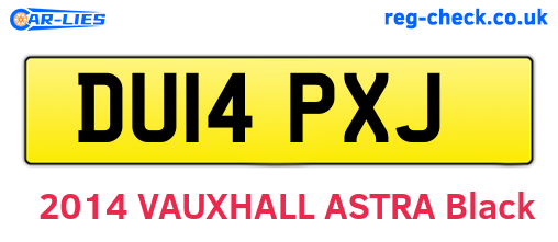 DU14PXJ are the vehicle registration plates.
