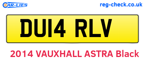 DU14RLV are the vehicle registration plates.