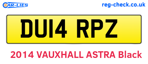 DU14RPZ are the vehicle registration plates.