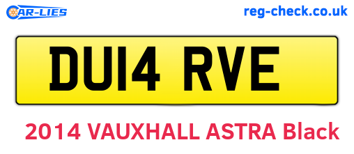 DU14RVE are the vehicle registration plates.