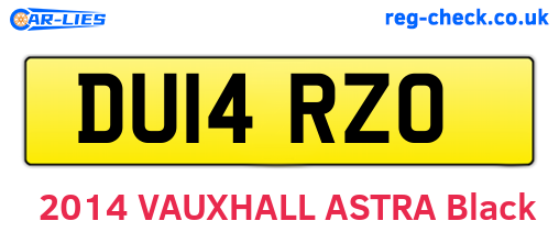 DU14RZO are the vehicle registration plates.