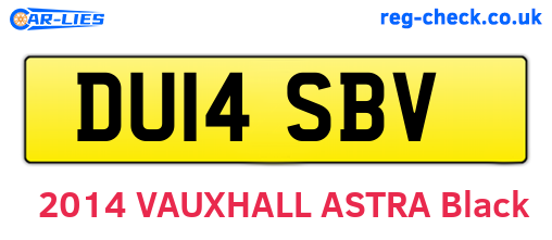 DU14SBV are the vehicle registration plates.