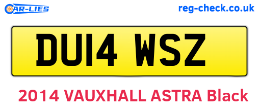 DU14WSZ are the vehicle registration plates.