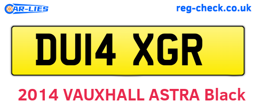DU14XGR are the vehicle registration plates.