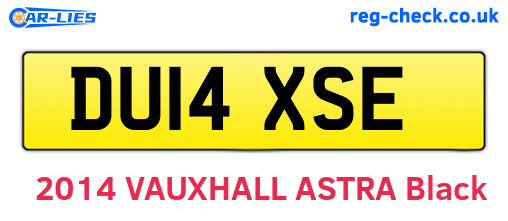 DU14XSE are the vehicle registration plates.