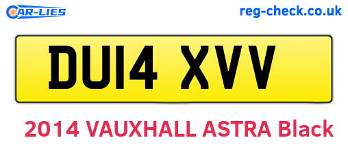 DU14XVV are the vehicle registration plates.