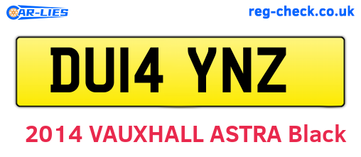 DU14YNZ are the vehicle registration plates.