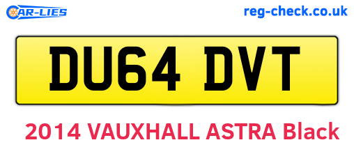 DU64DVT are the vehicle registration plates.