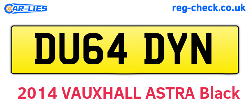 DU64DYN are the vehicle registration plates.