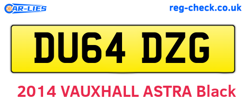 DU64DZG are the vehicle registration plates.