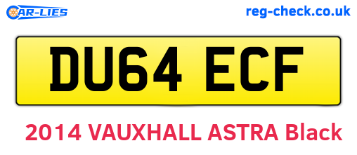 DU64ECF are the vehicle registration plates.