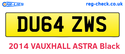 DU64ZWS are the vehicle registration plates.