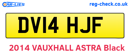 DV14HJF are the vehicle registration plates.