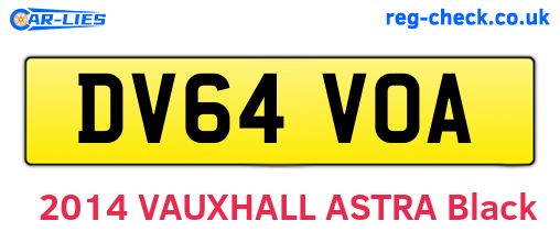 DV64VOA are the vehicle registration plates.
