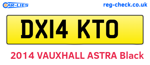 DX14KTO are the vehicle registration plates.