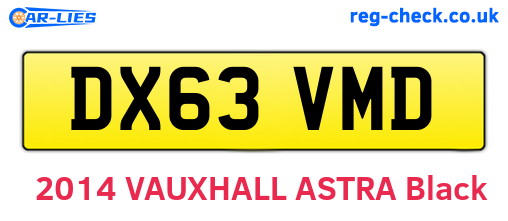 DX63VMD are the vehicle registration plates.