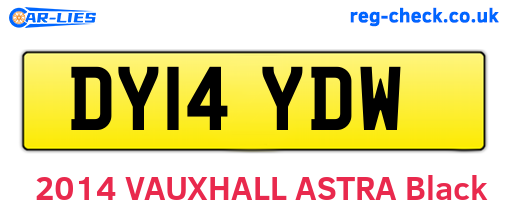 DY14YDW are the vehicle registration plates.