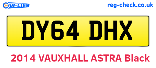 DY64DHX are the vehicle registration plates.