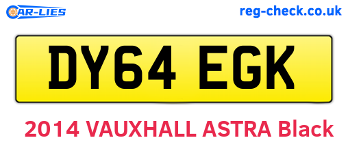 DY64EGK are the vehicle registration plates.