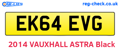 EK64EVG are the vehicle registration plates.