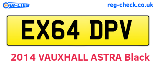 EX64DPV are the vehicle registration plates.