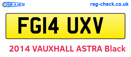 FG14UXV are the vehicle registration plates.