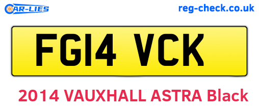 FG14VCK are the vehicle registration plates.
