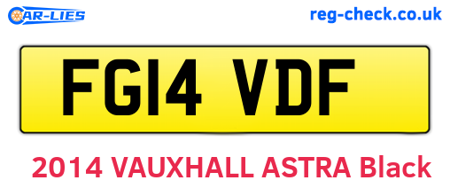 FG14VDF are the vehicle registration plates.