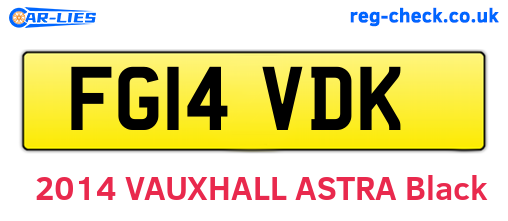 FG14VDK are the vehicle registration plates.