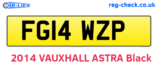 FG14WZP are the vehicle registration plates.