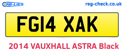 FG14XAK are the vehicle registration plates.