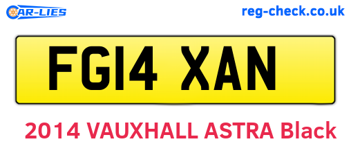 FG14XAN are the vehicle registration plates.