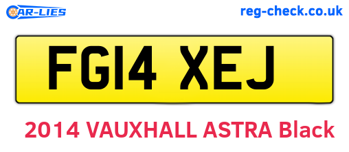 FG14XEJ are the vehicle registration plates.