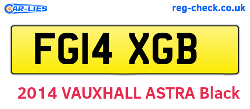 FG14XGB are the vehicle registration plates.