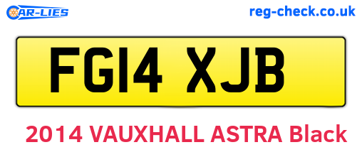 FG14XJB are the vehicle registration plates.