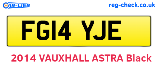 FG14YJE are the vehicle registration plates.