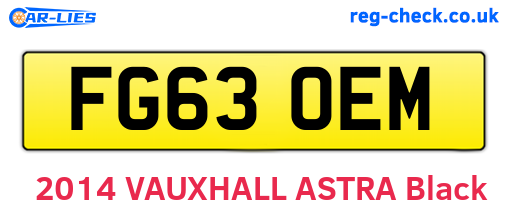 FG63OEM are the vehicle registration plates.