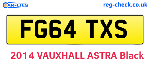 FG64TXS are the vehicle registration plates.