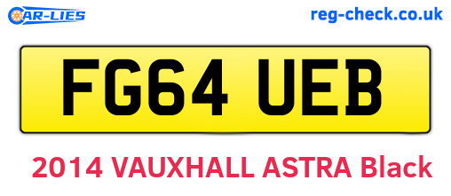 FG64UEB are the vehicle registration plates.