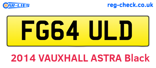 FG64ULD are the vehicle registration plates.