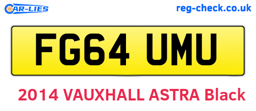 FG64UMU are the vehicle registration plates.