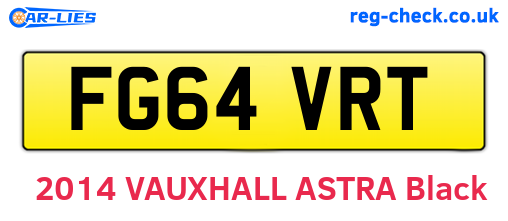 FG64VRT are the vehicle registration plates.