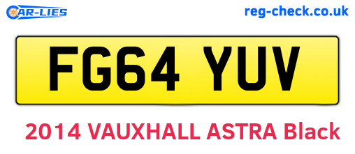 FG64YUV are the vehicle registration plates.