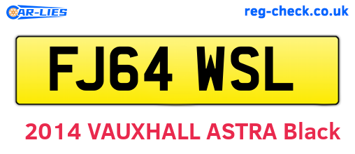 FJ64WSL are the vehicle registration plates.