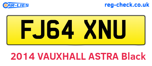 FJ64XNU are the vehicle registration plates.