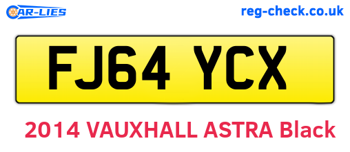 FJ64YCX are the vehicle registration plates.
