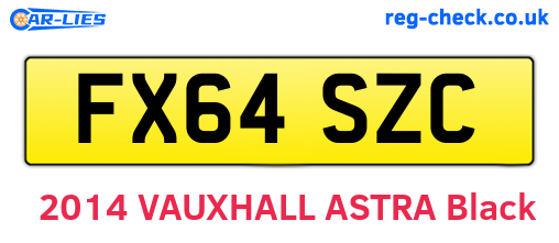 FX64SZC are the vehicle registration plates.