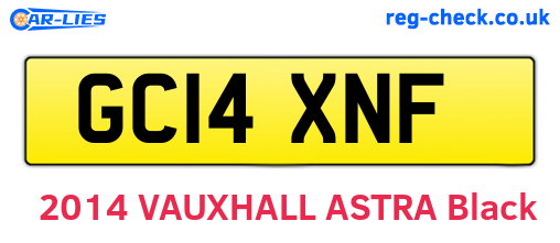 GC14XNF are the vehicle registration plates.